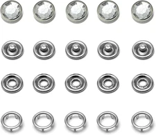 50 Sets Pearl Snaps 9mm Western Shirt Snap Fasteners Kit with Storage Box