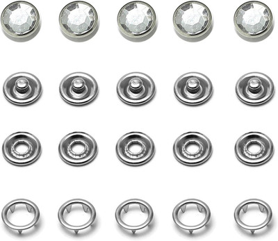 50 Sets Pearl Snaps 9mm Western Shirt Snap Fasteners Kit with Storage Box