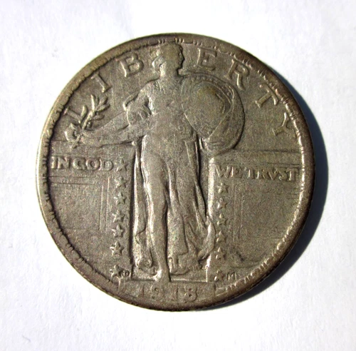 1918-D STANDING LIBERTY QUARTER DOLLAR 25C DENVER MINT NICE HIGH GRADE EARLY DAT