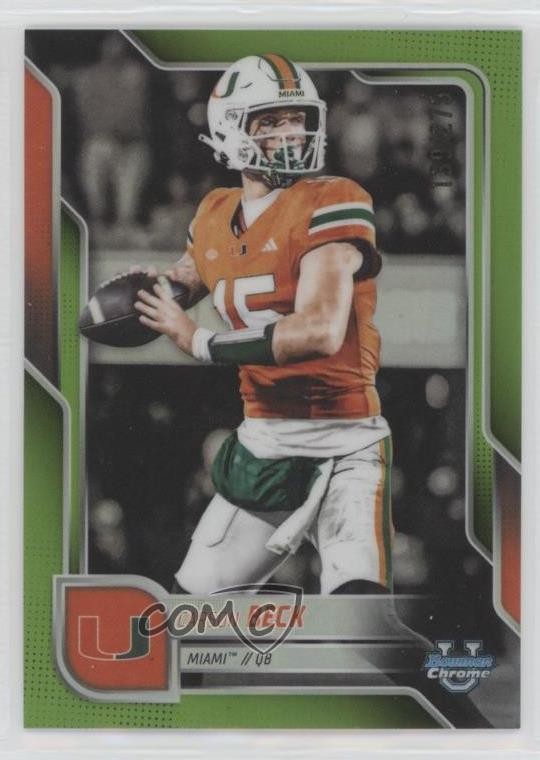 2025 Bowman U Chrome Lime Green Refractor 139/275 Carson Beck #138 6q5