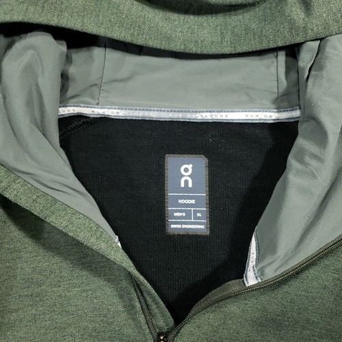 On Cloud Hoodie Mens XL Green 1/4 Zip Pullover Running Zip Pocket Vented - Picture 9 of 10