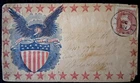 65 Civil War Patriotic - Ex Rare Allover Eagle & Shield w/Border of Red Stars