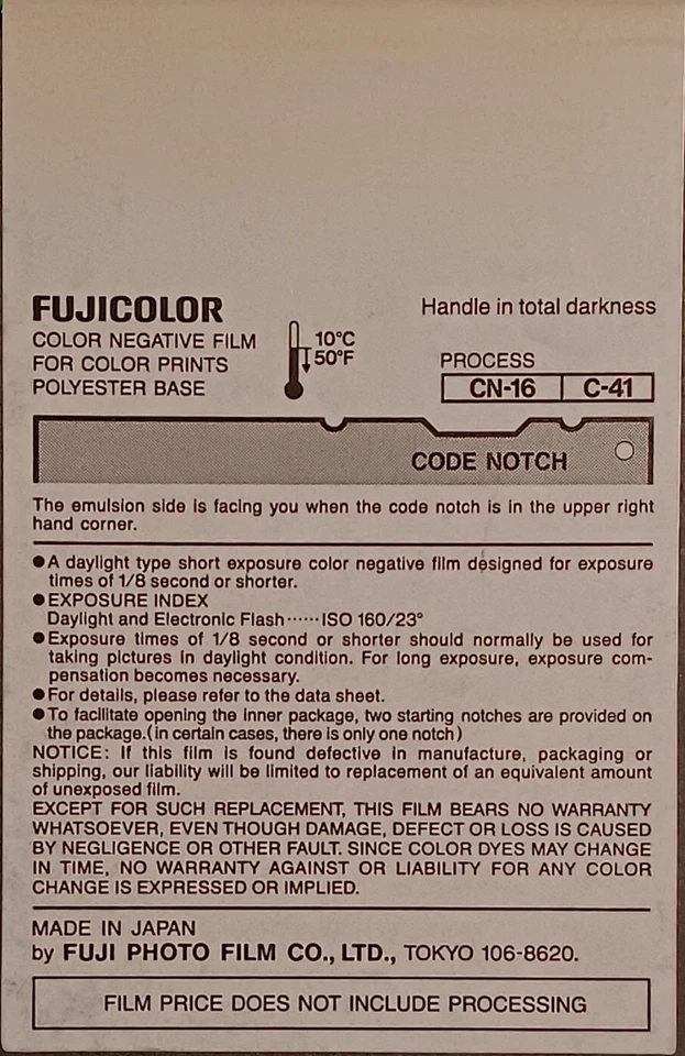 Fujiclolor NPS 4x5 color negative film, Bx/10 SEALED, OOD 2005/10 ISO160/23 DIN - Image 2 of 4