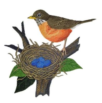 Nature Weaved in Threads, Amazing Birds Kingdom [Robin and Nest [Custom and Uniq