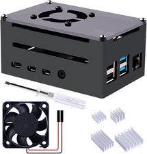 Case for Raspberry Pi 4, Pi 4 Aluminum Case with Fan, Pi 4 Heatsink for Raspberr