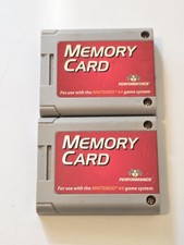 Lot of 2  Nintendo 64 Memory Card Pak Performance TESTED N64
