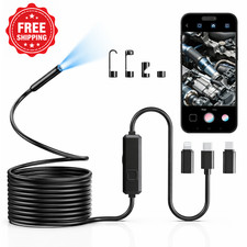 Borescope 1920P HD Endoscope Camera with Light 16.5FT 8 LED for iOS Android
