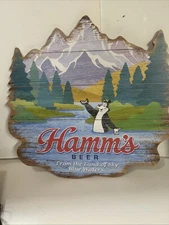Hamm’s Beer Wooden Plaque Sleek Classic Design Wall, Art Garage, Office,Den,Bar￼