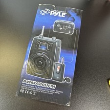 Pyle PWMA83UFM, 100W Portable PA System Mic, Fm Radio, mp3/USB, Aux-in/out