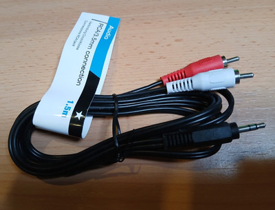 1,5m Audio RCA Verbindungskabel 2x Cinch - AUX 3,5mm Klinkenstecker Stereo