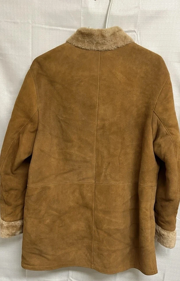 Jaqueta casaco shearling camurça esporte pato Nova York feita nos EUA limpa macia - Imagem 3 de 4