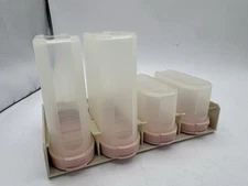 Tupperware Vintage Light Pink Spice Containers Two Big Two Small With Rack