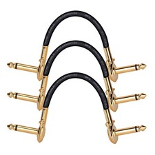 EX Guitar Patch Cables 1/4 Inch Right Angle Plugs 6 Inch Patch Cable - Low Pr...
