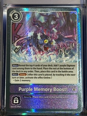 Purple Memory Boost! P-40 Digimon Card Game Super Rare NM