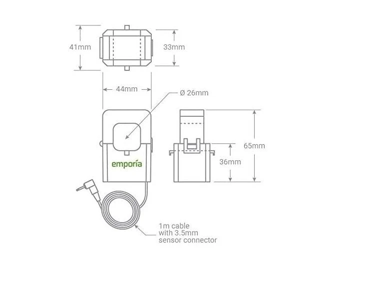 Emporia Vue Smart Home 1 x 200A Circuit Sensor CT Clamp for Energy Monitor Kit - Image 3 of 4