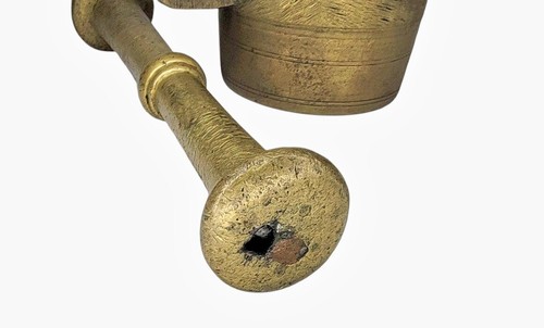 Brass Mortar & Pestal 4-1/2” Pharmacy Drug Store Medical Chemist Apothecary Sci - Picture 5 of 7