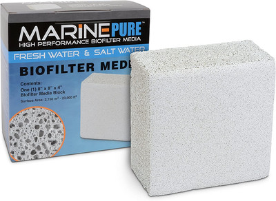 Block Bio-Filter Media for Marine and Freshwater Aquariums, 8 by 8 by 4-Inch