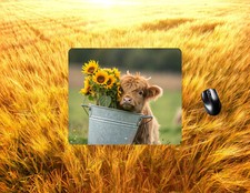 Highland cow themed neoprene PC/laptop Mouse Pad, CHOICE, FREE shipping, gifts