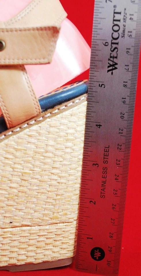 ESPLÉNDIDAS SANDALIAS CUÑAS ALPARGATA PLATAFORMA - ZAPATO TALLA 10 - RAYAS Foto 3 de 4