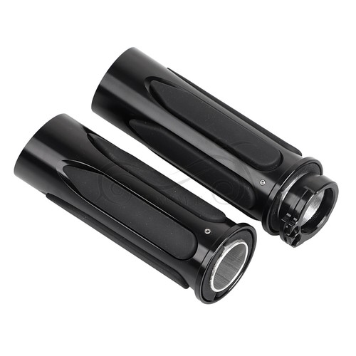 Black 1" Handlebar Hand Grips Fit For Harley Sportster 883 Softail Standard FXST - Picture 8 of 16