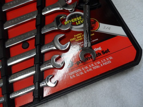 Craftsman Standard SAE Reversible Ratcheting Wrench Set USA NOS 8 pcs - PN 42404 - Picture 3 of 10