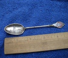 Good German 800 Silver RATHAUS, HAMBURG Enamel Handle SOUVENIR SPOON-NR