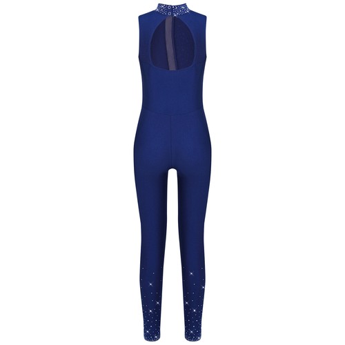 Kinder Mädchen Unitard transparenter Overall Cutout Rücken Body Einteiler Turnanzug glänzend - Bild 11 von 62