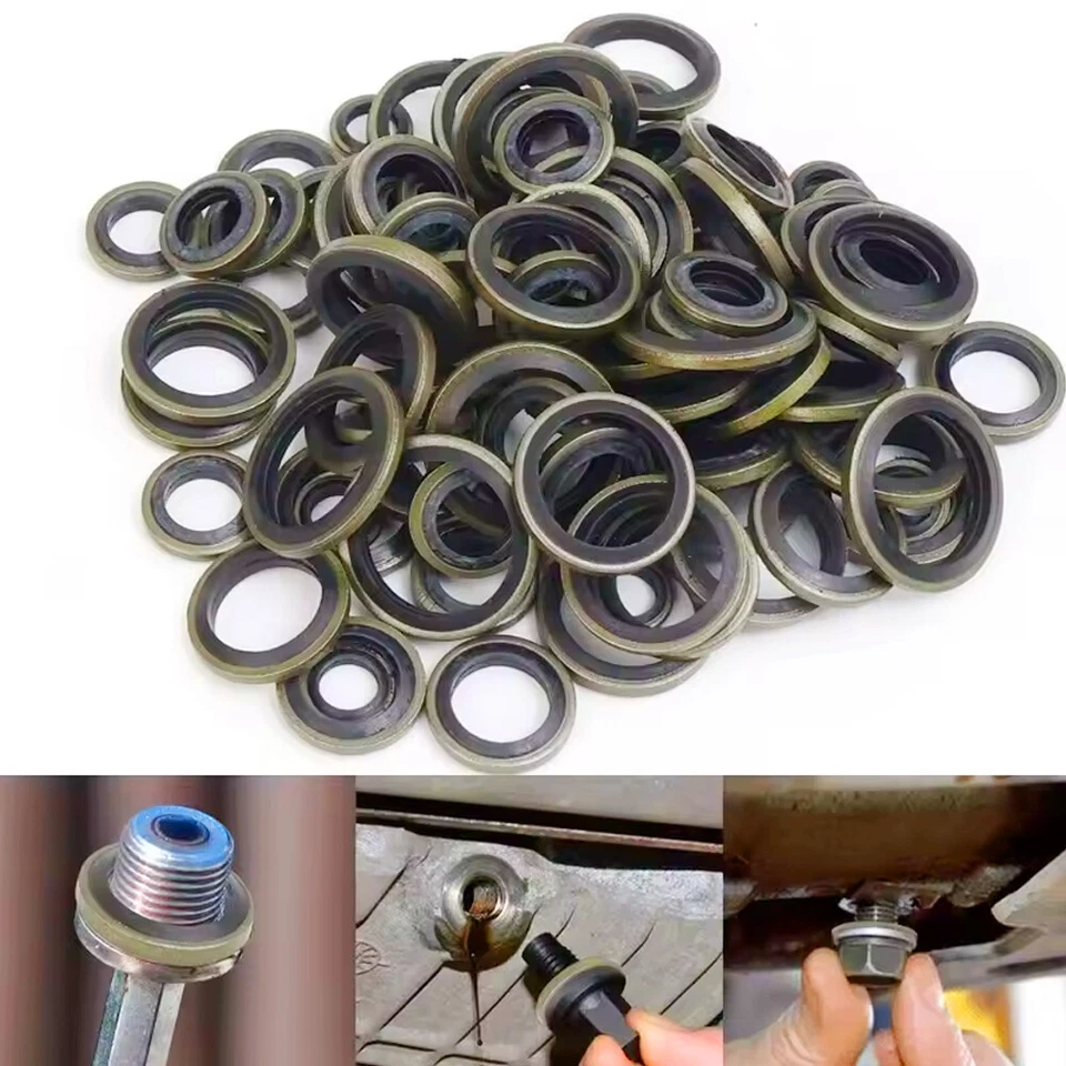Car Oil Drain Gasket Kit Drainage Pad Rubber Plug Gasket Replace Washer Seal Mat - image 2 of 4