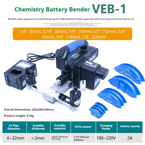 VEB-1 Pipe Bender Portable Copper Air Conditioning Pipe Quick Pipe Bender - Foto 7 di 13