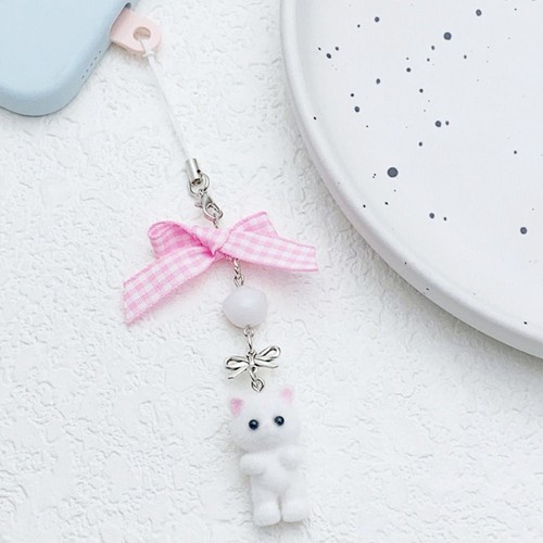 Phone Strap Flocking Cat Phone Lanyard Cat Cell Phone Charm Jewelry Gift - 第 10/21 張圖片