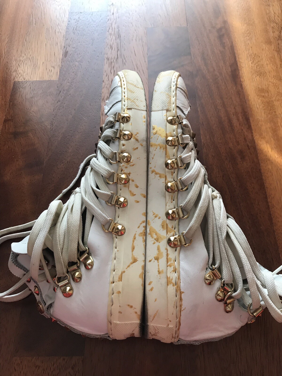 Extremely Rare Hard Work Leather Sneakers Handmade Man Size 43 Rp £250 image 7