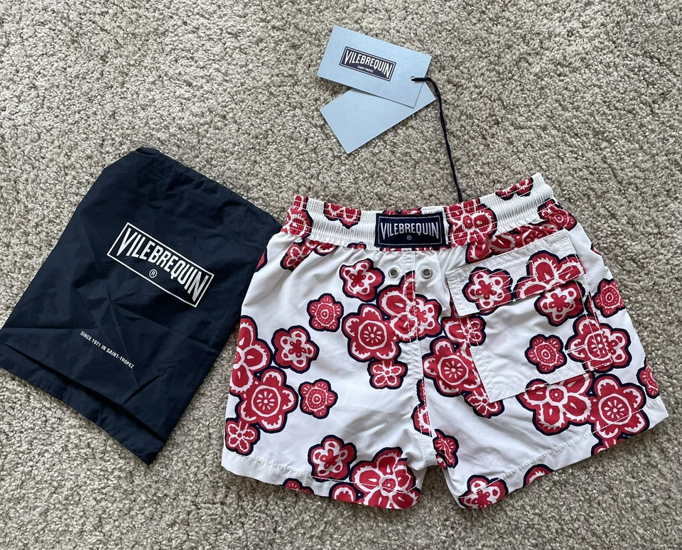 New w Tags & Bag Authentic VILEBREQUIN Swim Trunks FLOWERS - 2 YEARS Kids Unisex - Image 2 of 4