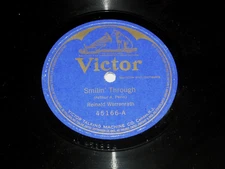 REINALD WERRENRATH-Smilin' Through (1919) VICTOR 10" Shellac Single