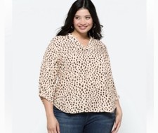 Lush NWT  Womens Animal Print Blouse Top Size...