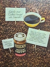 Nescafé 100% Pure Instant Coffee Nestlé Vintage Print Ad 1956