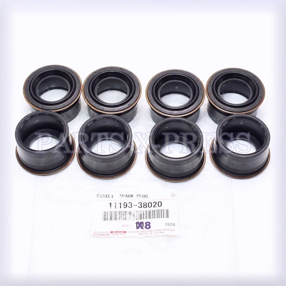 11193-38020 NUEVO GENUINO FABRICANTE DE EQUIPOS ORIGINALES TOYOTA LEXUS LS460 GS350 JUEGO DE 8 JUNTAS DE BUJÍA Foto 2 de 4