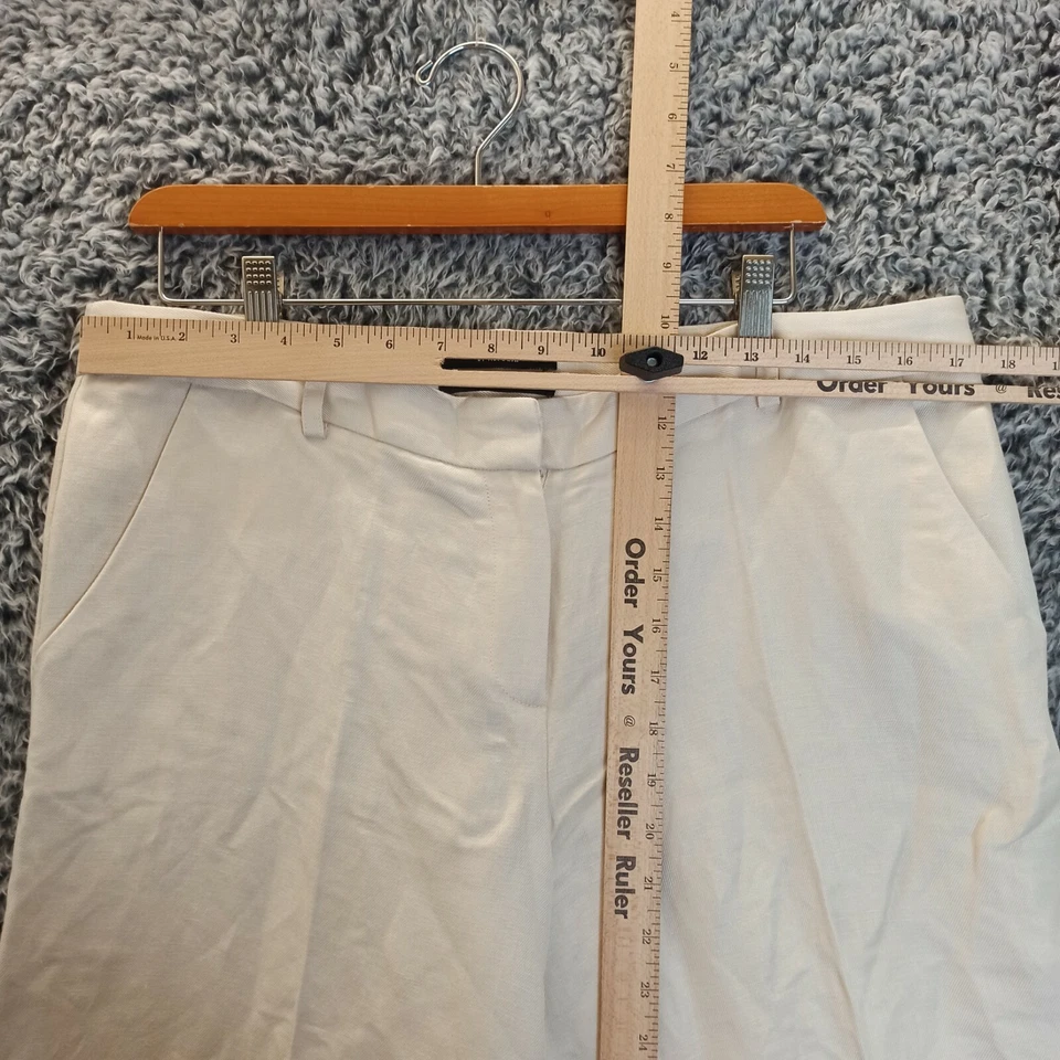 BODY Pantalones Victoria Mujer 14 Beige The Marisa Calce Pierna Ancha Mezcla de Lino Clásico Foto 4 de 4