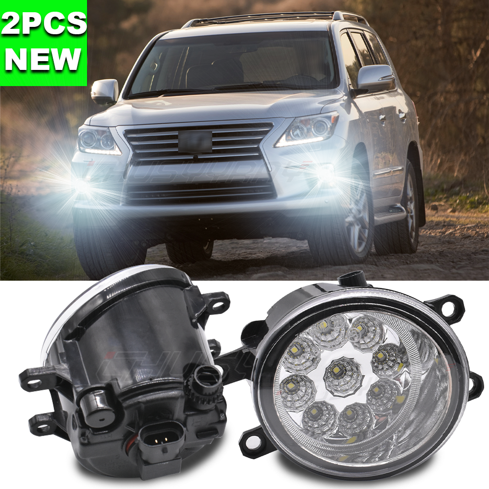 Pair LED Front Bumper Fog Light Driving Lamp For 2008-2013 Lexus LX570