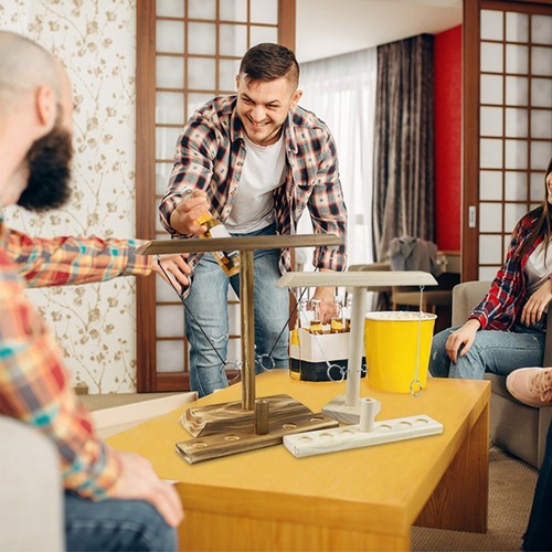 Trinkspiel Spielzeug Holz Haken Ring Werfen Spiel Tischplatte Ringwurfspiel - Bild 7 von 9