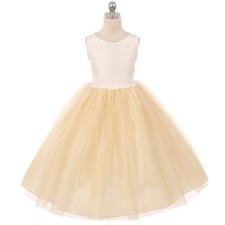 CHAMPAGNE Size 4 Flower Girl Dress Birthday Bridesmaid Recital Formal Party