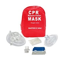 10Set Adult  Infant CPR Mask First Aid Kit 2 Valves 1Pair Gloves 2 Alcohol Pads