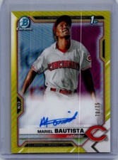 2021 Bowman #CPA-MB Mariel Bautista Chrome Prospect Auto Yellow Refractor #/75