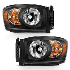 Anzo Crystal Headlight Black Amber For Dodge Ram 1500 111427