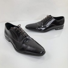 VERSACE COLLECTION - Mens 42 Cap Toe Oxford Hard Shell LEATHER Shoes - EXCELLENT
