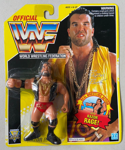 WWF Hasbro Razor Ramon Wrestling Figure Yellow Car...