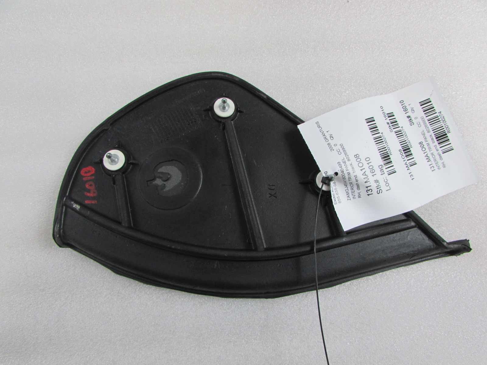 Maserati Granturismo, RH, Right, Dash End, Black, Used, P/N 80269900