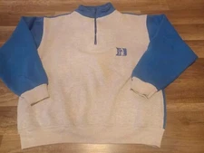 Vintage 90's Nutmeg Mills Duke Blue Devils 1/4 Zip Pullover Unisex Medium