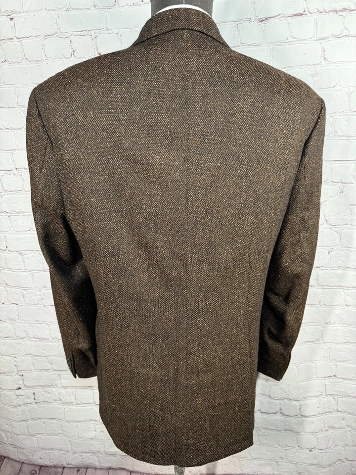 Abrigo Blazer Chaqueta HUGO BOSS Para Hombres Marrón LANA DE SEDA Calce Clásico Deportivo TALLA 42R Foto 4 de 4