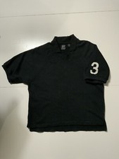 Vintage Gap Athletic Equipment Black Cotton 3 Short Sleeve Rugby Sweatshirt M