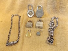 Assorted Lot of Padlocks and Chains without C...